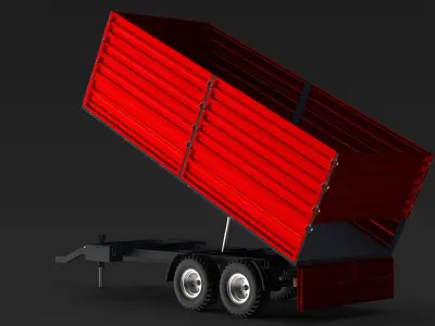 TRACTOR TRAILER Low-poly 3D model