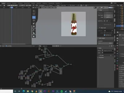 condensate juice bottle with label ripped off 3D model