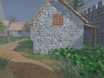 Walled Tropical Village 3D model