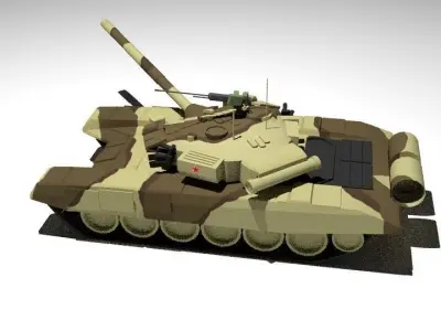 T90 Tank Low-poly 3D model