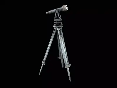 Gyrotheodolite - Telescope  - PBR Textured Low-poly 3D model