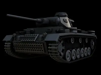 Panzer III J Low-poly 3D model