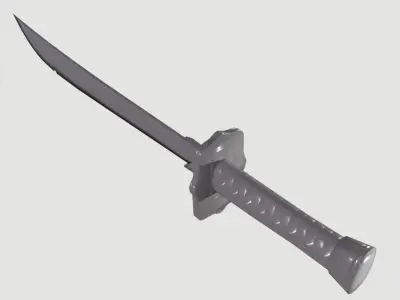 Wakizashi Katana Short blade japanese sword Low-poly 3D model
