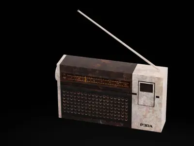 Home Old Radio Low-poly 3D model