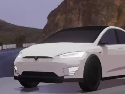 Tesla Model X s car Low-poly 3D model