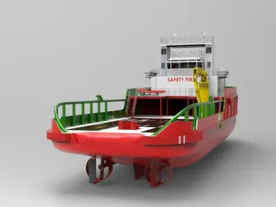 Supply ship Indo Low-poly 3D model