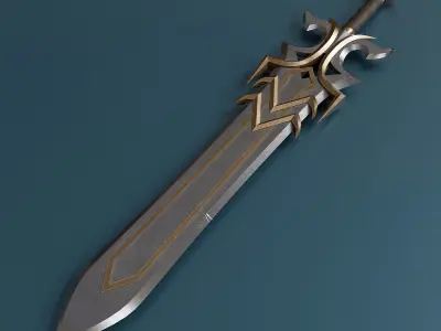 Small set of fantasy weapons Low-poly 3D model