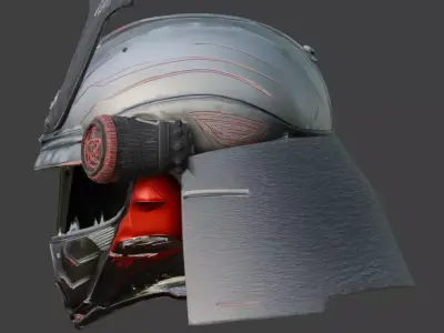 Cyber-Samurai Stealth Kabuto 3D Model Low-poly 3D model