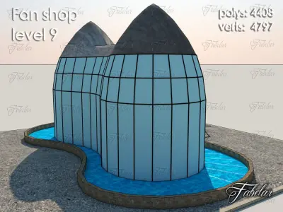 Fan Shop Low-poly 3D model 4