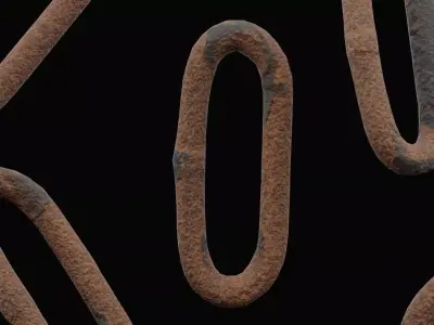 Single Chain Link Low-poly 3D model