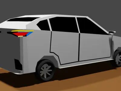 3D SUV Car 1a Low-poly 3D model