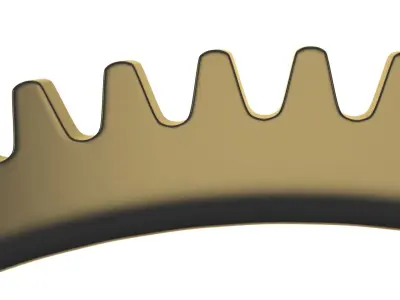 Seteampunk metal spur gear  old victorian style 3D model