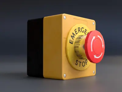 Emergency Button Low-poly 3D model purchase