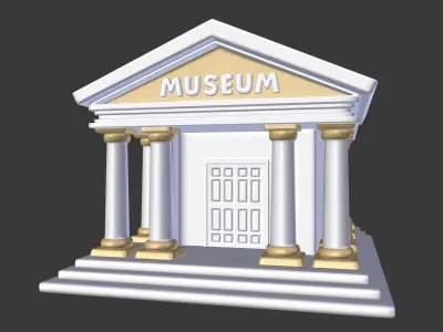 Cartoon Iconic Museum - Theater Low-poly 3D model
