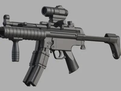Submachine gun MP5K 3D model
