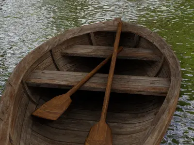 wooden boat Low-poly 3D model purchase
