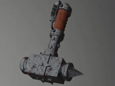 Hammer Lowpoly 3D model with PBR Low-poly 3D model