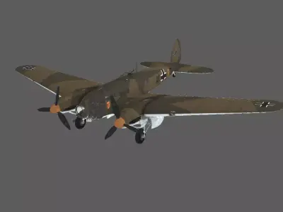 He-111 World War II air bomber 3D CG model 3D model