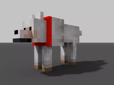 MineCraft dog  3D model Low-poly 3D model
