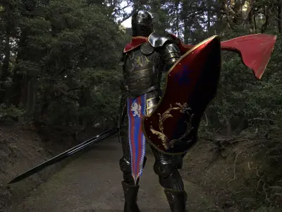 Guardian Knight Low-poly 3D model
