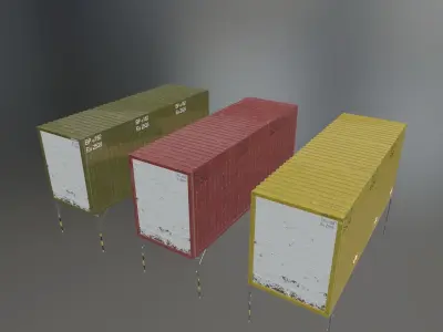Container package Low-poly 3D model