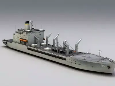 USNS Patuxent High-Quality 3D Model Low-poly 3D model