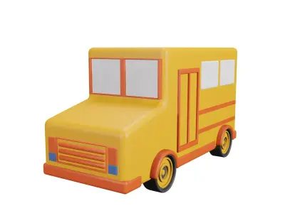 School Bus 3D Model Low-poly 3D model purchase