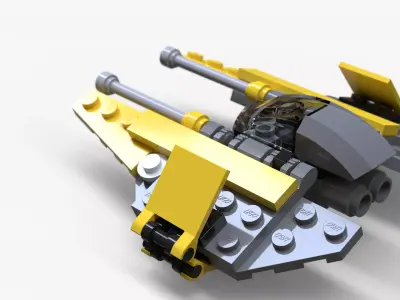 Lego Jedi Starfighter Low-poly 3D model