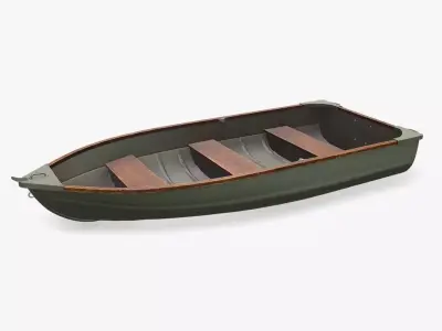 Old Metal Rowboat Low-poly PBR Low-poly 3D model