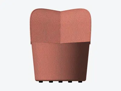 Sofa - Contemporary - Number - Chair E - Black Glides Low-poly 3D model