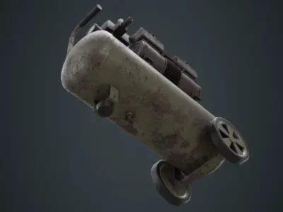 Air Compressor 2B Low-poly 3D model
