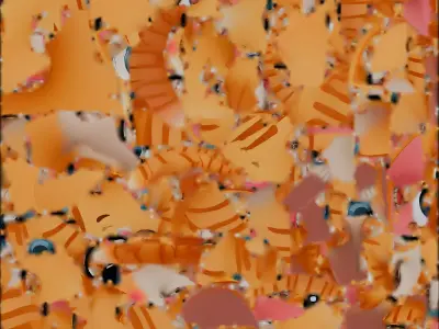 Cute Orange Tabby Cartoon Kitten 3D Model Low-poly 3D model