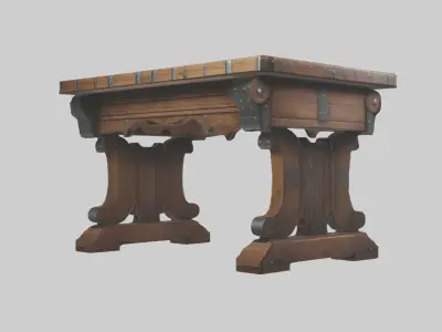 Medievaltable Model Low-poly 3D model