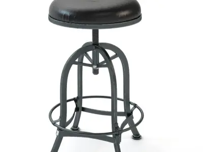 Adjustable Industrial Bar Stool 3D model