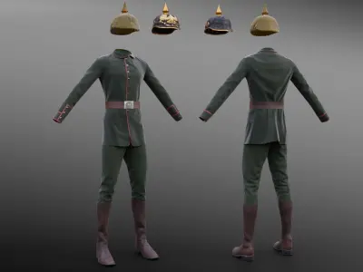 German WW1 Uniform Low-poly 3D model