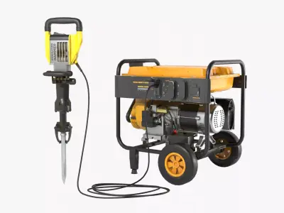 Demolition Hammer with Electrical Generator 3D model