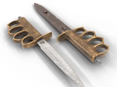 Trench Knife MK1 1918 Low-poly 3D model