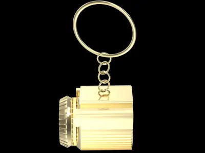  Space Ship Engine Gold Keychain 