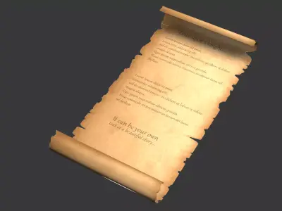 parchment scroll Old Low-poly 3D model