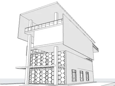 Commercial buildings 3D model