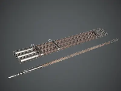 Javelin Arabic Medieval Free low-poly 3D model