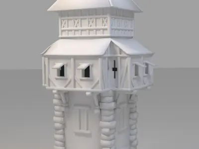 Medieval Tower Defense Low-poly 3D model