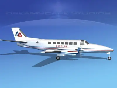 Beechcraft B99 Air Alpes 3D model