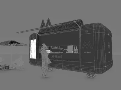 M Mobile Coffee Stand 3D model