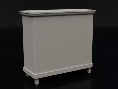 Antique Wooden Sideboard Cabinet Low-poly 3D model buy
