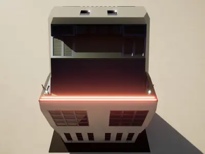 Sci-Fi multi-storey building Free low-poly 3D model