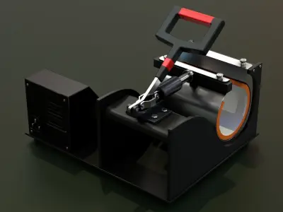 Industrial Mug Printing Heat Press Machine  Low-poly 3D model