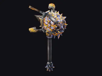 Hammer Mace Maul Bludgeon Mallet Breaker Sledgehammer Melee Low-poly 3D model purchase