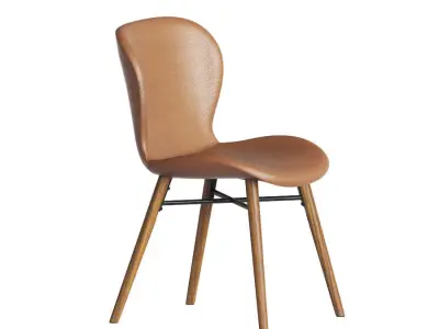 Uma faux leather dining chair West elm 3D model