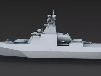 Stealth Frigate 3D Model 3D Model Low-poly 3D model
